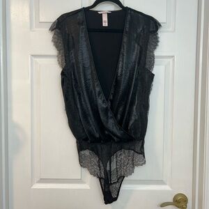 Victoria's Secret Black Lace Bodysuit